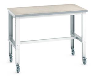Bott cubio Height Adjustable Mobile Bench1500x900Lino Top Mobile Benches 41004142.16V 